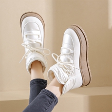 加绒高帮雪地靴女2024冬季新款学生ins韩版保暖休闲鞋棉鞋，女鞋雪地靴，电商A223