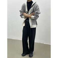 JY310-P58韩系百搭开衫毛衣潮男慵懒风针织衫外套网图，男装针织衫/毛衣，星座1501-3
