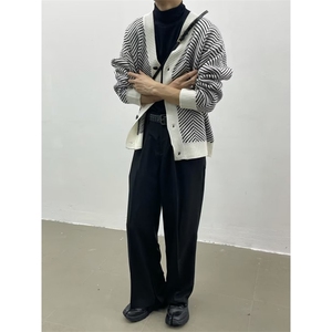 JY310-P58 韩系百搭开衫毛衣潮男慵懒风针织衫外套 网图图片