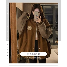美式复古棒球服外套男女情侣秋季新款小众百搭休闲高级感洋气上衣，男装夹克，星座506A