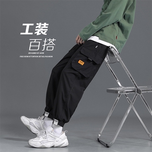 深度库存加绒加厚工装裤男长裤束脚哈伦裤机能休闲裤K13-P30绒40图片
