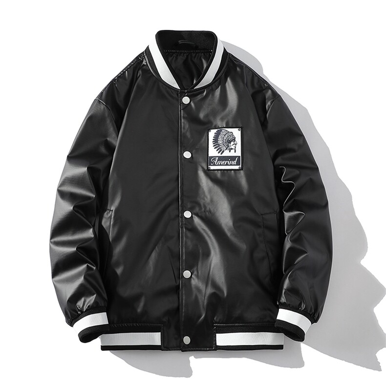 潮男大货秋装夹克男亮面棒球服男女夜店外套男JK1702款P95白底B，男装夹克，星座401