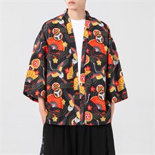 21夏 大码汉服仙鹤潮披风和服开衫薄款半袖道袍防晒衣 F12-1/P40图片