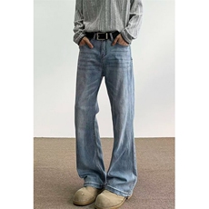 复古风蓝水洗低腰显瘦微喇薄款牛仔裤通勤百搭裤子NA70，男装牛仔裤，星座1116A（原606A-3）