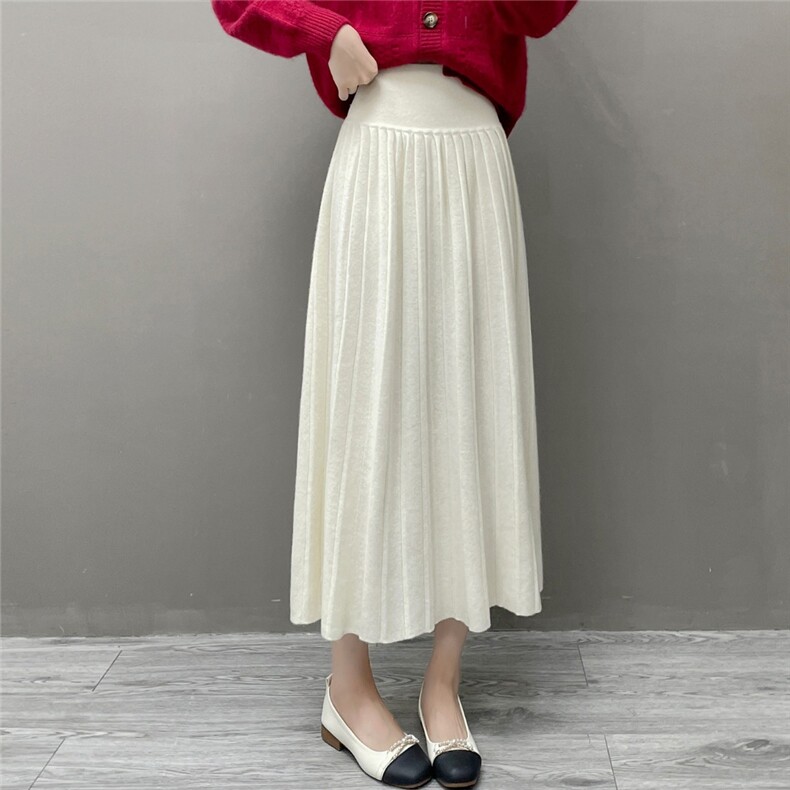 2025年秋季新款百搭高克重4平半身裙，女装半身裙，国旺羊绒