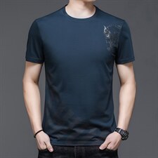 短袖T恤男韩版圆领潮流印花宽松透气学生休闲夏天衣服大码半截袖,男装T恤,电商B212（原钱塘6029）