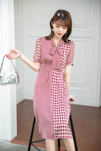 夏季新款连衣裙,女装连衣裙,红 日