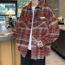 小香风外套男冬季加厚格纹衬衫设计感情侣工装夹克上衣JK550-P58，男装夹克，星座1008