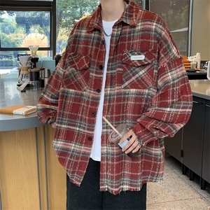 小香风外套男冬季加厚格纹衬衫设计感情侣工装夹克上衣JK550-P58图片
