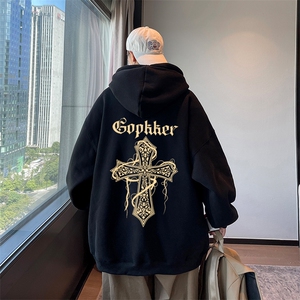 秋季重磅华棉男士宽松时尚ovsise连帽卫衣XZ310B-W343-P50加绒P60图片