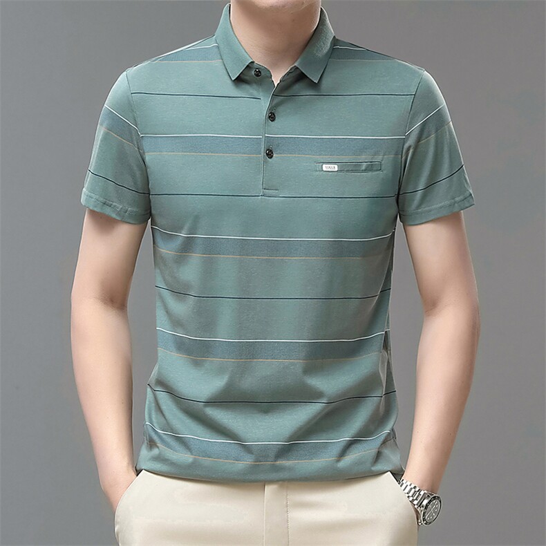 中年爸爸装夏季短袖T恤休闲商务POLO衫时尚潮流上衣服QP1640-P53,男装Polo衫,星座1105-3