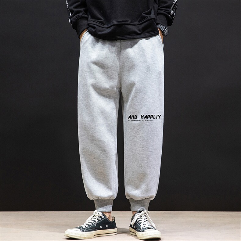 K12117-P40加绒P50束脚纯棉运动裤男士休闲裤大码宽松卫裤男,男装休闲裤,电商A040A