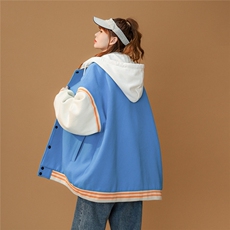 中性风2022秋季新品拼接小熊印花棒球服夹克外套--G101p75控98-，男装夹克，A247A