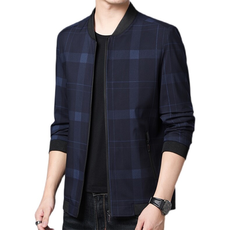 2023男装新款中老年夹克棒球服开衫休闲薄款外套爸爸春装上衣服,男装夹克,电商B212（原钱塘6029）