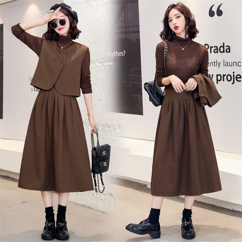 早春时尚套装女chic洋气减龄时髦欧货2025新款马甲半身裙三件套，女装套装/套裙，意芙