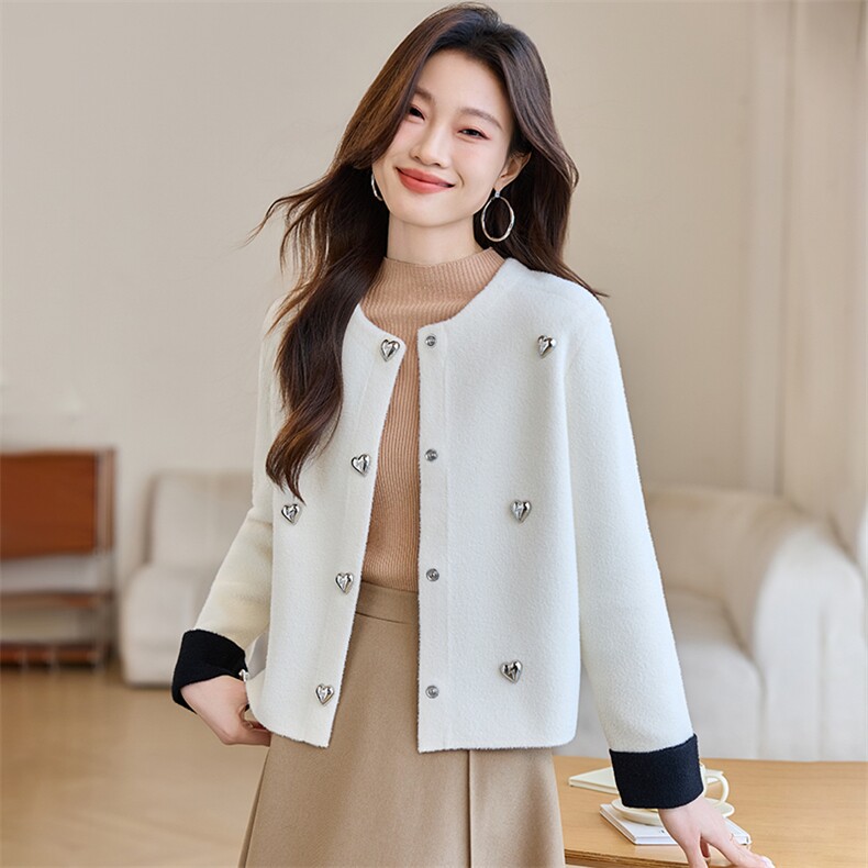 时尚减龄针织开衫女春装2025新款设计感好看别致休闲百搭毛衣外套，女装针织衫/毛衣，然然