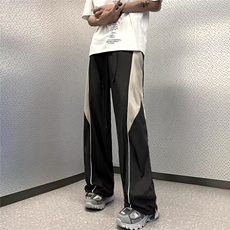 条纹宽松型时尚潮牌直筒慵懒长裤夏季男青春流行休闲裤运动裤，男装休闲裤，星座716-3