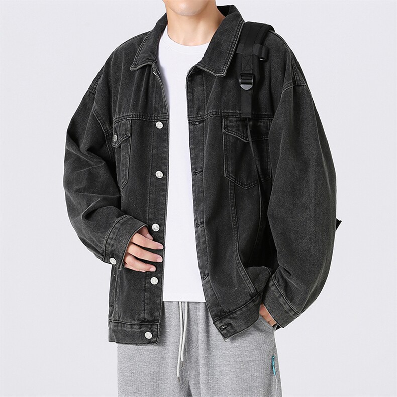 牛仔外套秋季青少年宽松休闲工装夹克学生XZ225-3-NZ769-P70控88,男装夹克,星座225-3