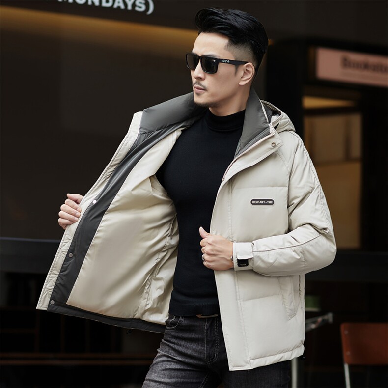 ZMS-M6633新款冬季男士白鸭绒羽绒服连帽保暖外套修身大衣,男装羽绒服,电商B360