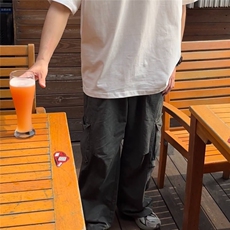 2025夏季美式复古水洗多口袋工装牛仔裤男女潮牌宽松休闲阔腿裤子，男装牛仔裤，星座506A