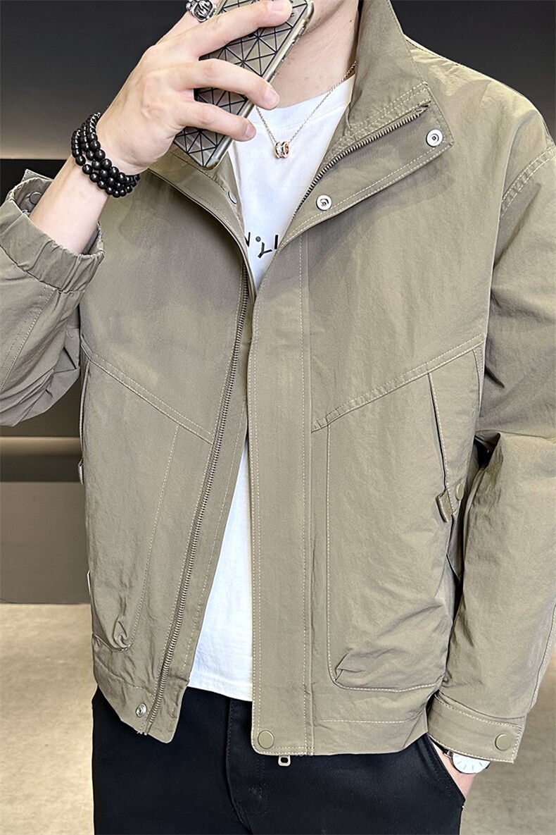2025新款秋季夹克外套男士立领衣服潮流新品男装上衣A225-6801,男装夹克,电商A225