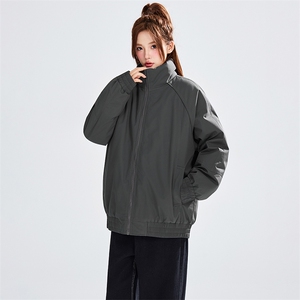 现货美式高街休闲夹克冬季三防立领纯色户外工装加厚棉服外套图片