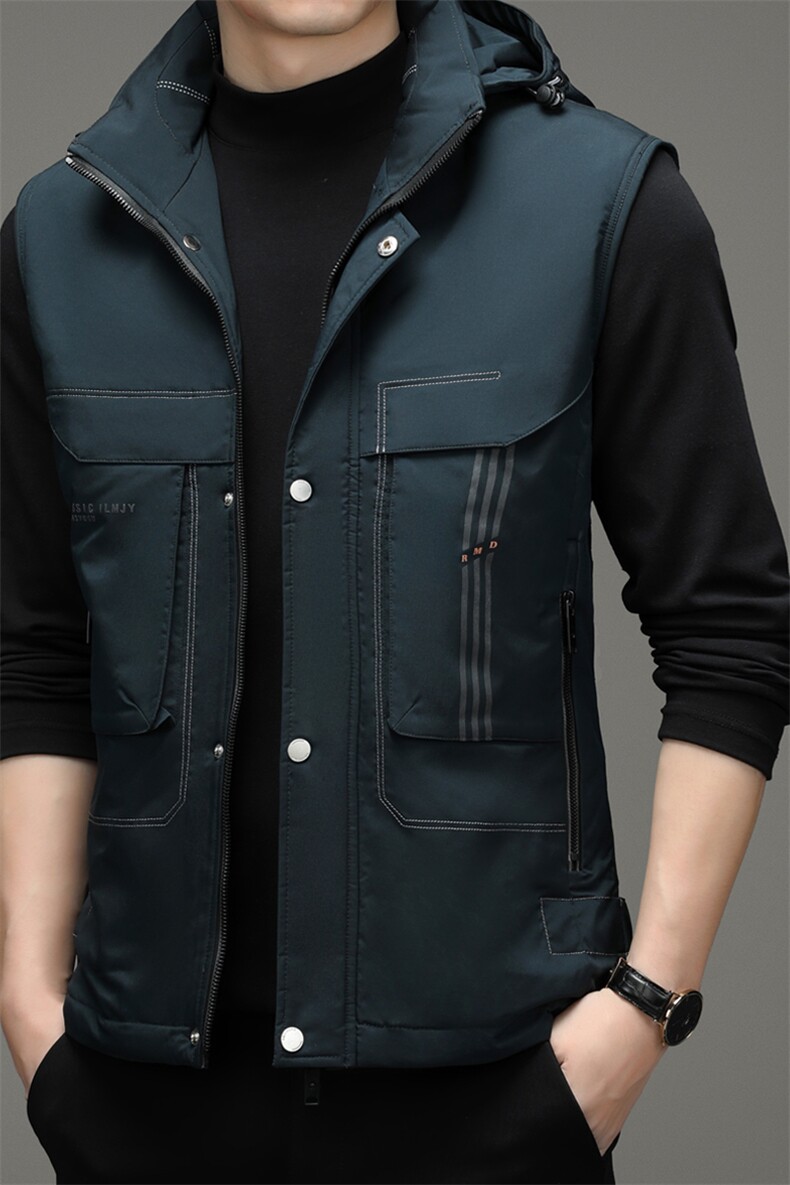 新款2023冬季商务休闲羽绒服中年男士立领马甲外套男ZS22101-P190,男装背心/马甲,电商B212（原钱塘6029）