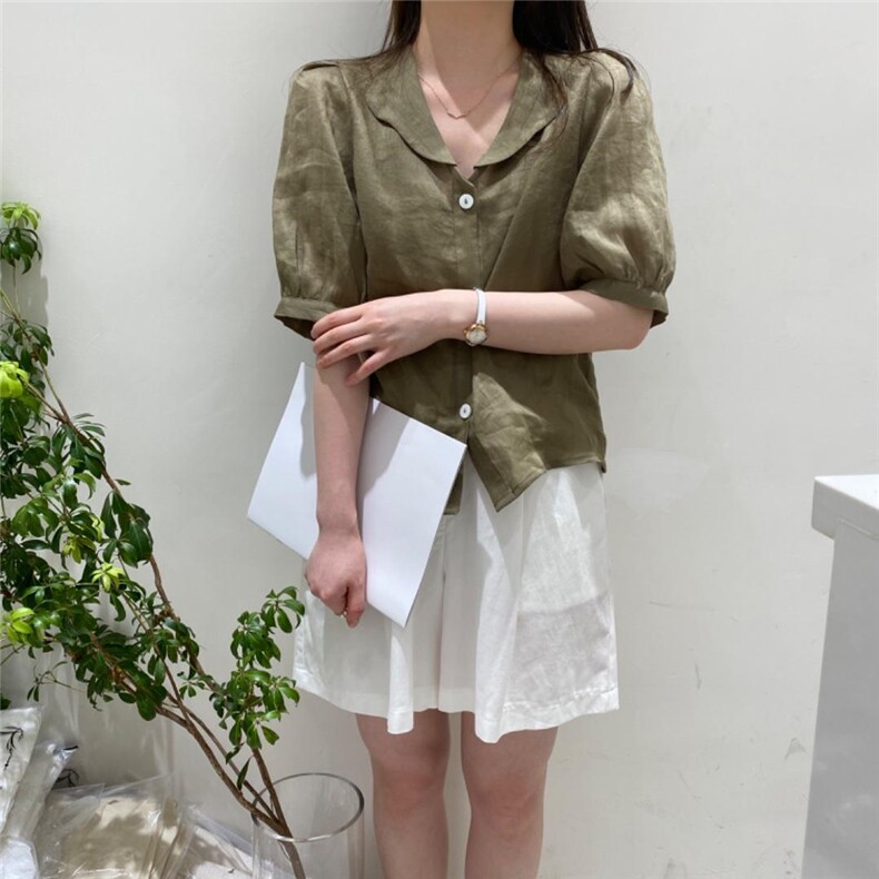 麻料小衫，女装，Hope of July