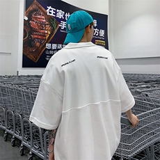 polo衫男韩版潮流字母刺绣2024夏季新款ins宽松帅气衬衫W2649-P36，男装Polo衫，星座412-2