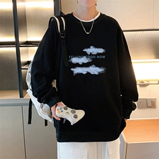 S6143-P28加绒款-P33秋季圆领卫衣男大码韩版宽松长袖外套，男装卫衣，电商A040