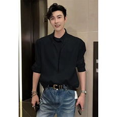 抖音假两件双层设计小众防嗮长袖衬衫男CS895-P55(网图参考，男装衬衫，电商B267