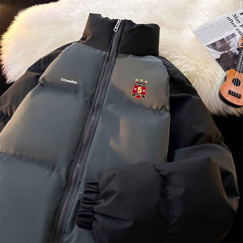 现货抖音得物可供视频三防加厚羽绒拼接棉衣外套面包棉服86616,男装棉衣,电商A486