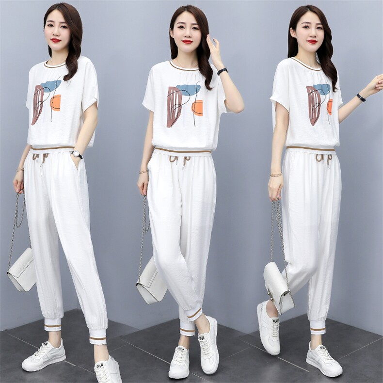 夏季新款休闲时尚套装运动休闲两件套女 宽松显瘦百搭短袖T恤+高腰哈伦裤 舒适透气,女装套装/套裙,时尚风爆, 夏季新款休闲时尚套装运动休闲两件套女 宽松显瘦百搭短袖T恤+高腰哈伦裤 舒适透气,女装套装/套裙,时尚风爆,