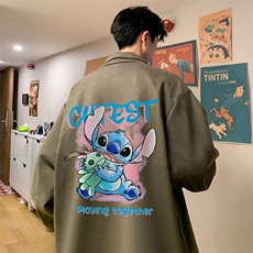 麂皮绒夹克男大码立领褂子外套JK85335-P68加绒款-P78，男装夹克，电商A040