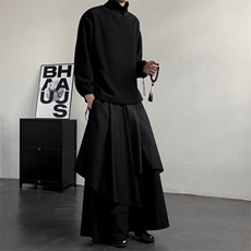2025秋冬新款立领摇粒绒卫衣打底衫保暖山本耀司风格WY850-P55，男装T恤，电商A057