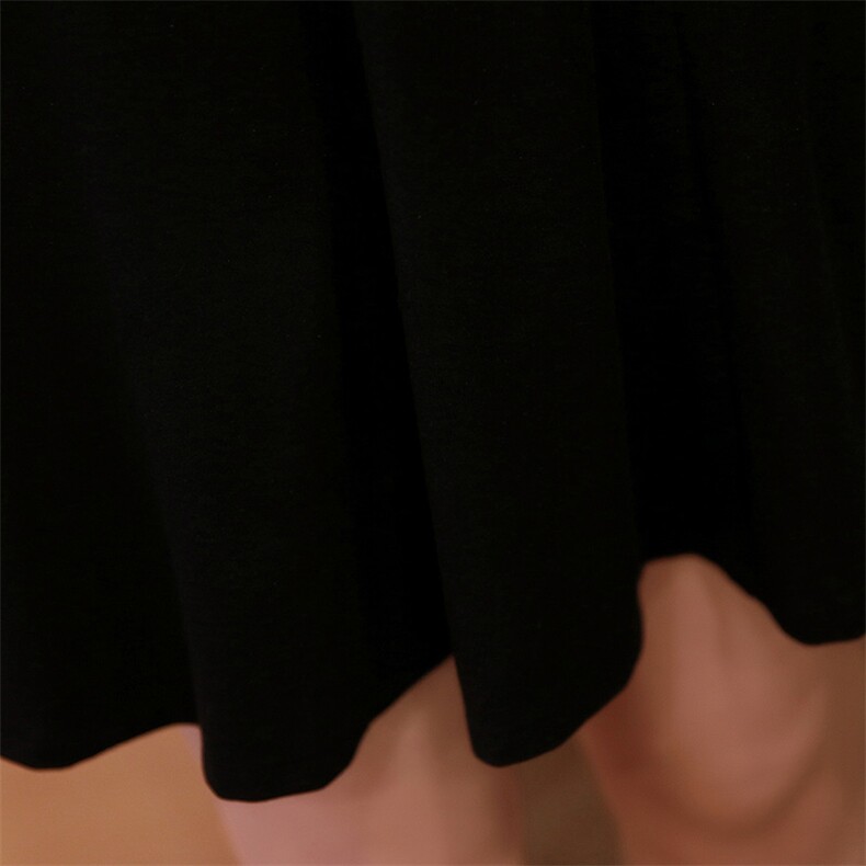 时尚波浪纹长袖上衣配黑色短裙套装优雅显瘦女装两件套,女装套装/套裙,贵人树