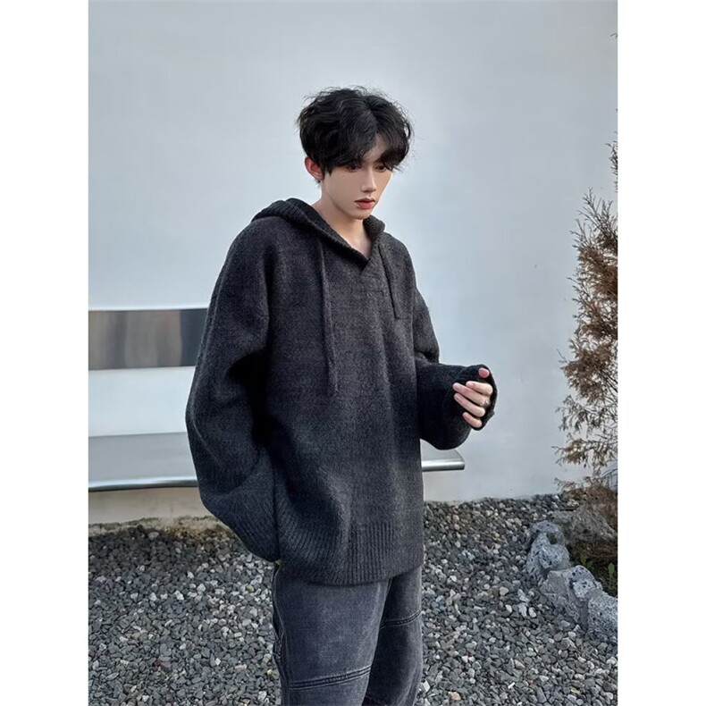 MM249-P60新款重磅羊毛混纺毛绒大廓形男女同款连帽毛衣,针织衫/毛衣,星座617A-2