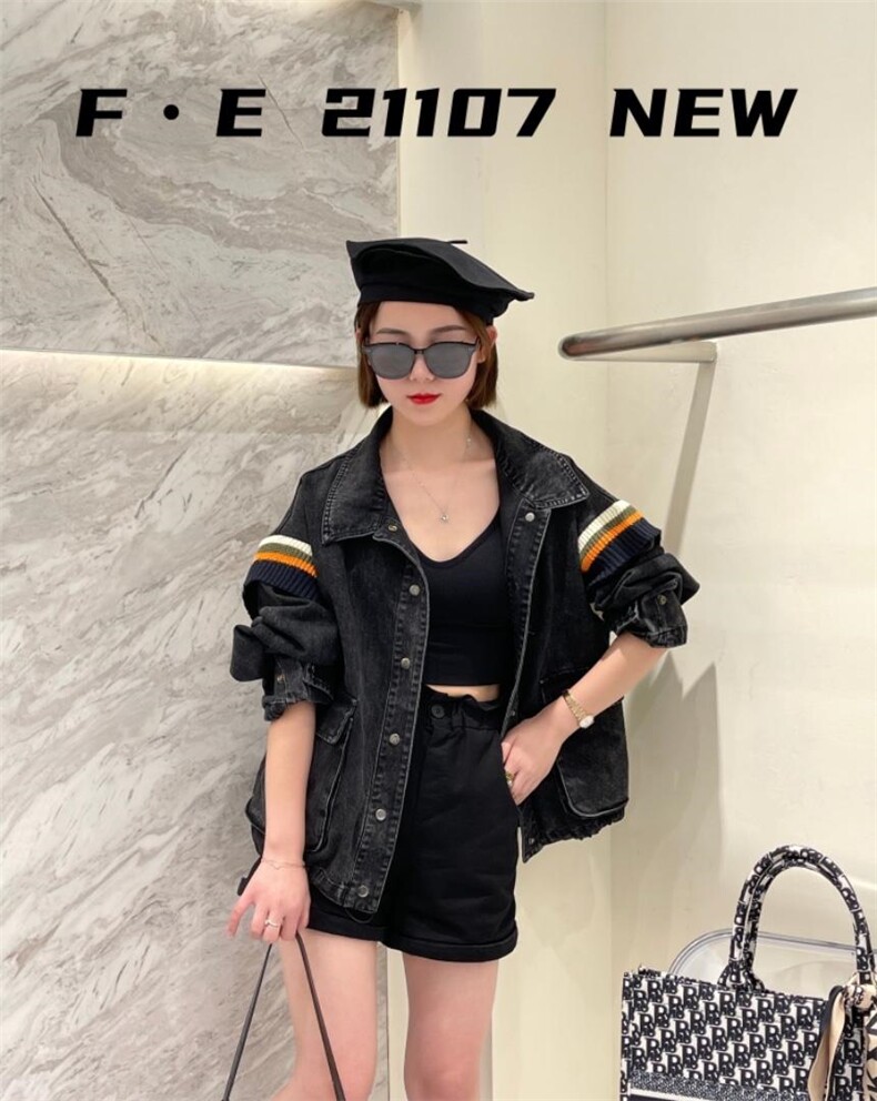 毛线拼接牛仔外套，其它，菲儿