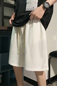 HD74099-P22 华夫格短裤男大码宽松五分裤男直筒中裤图片