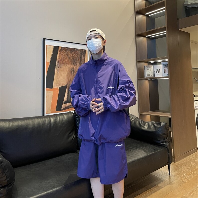 防晒衣套装男款夏季透气宽松潮流男装一套冲锋衣TZ68310B-1-P80，男装防晒衣，星座310B-1