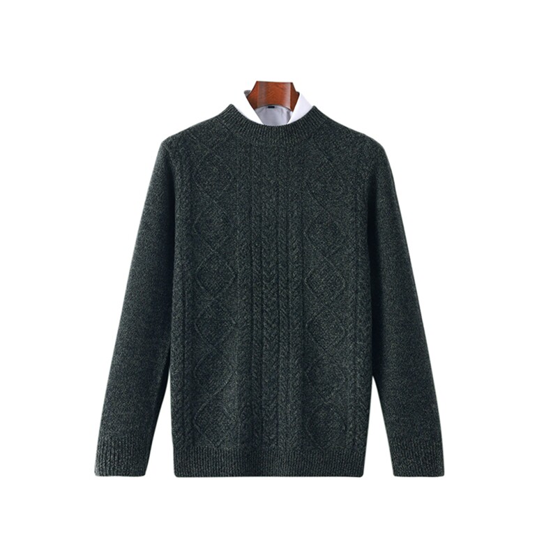 男士圆领长袖毛衣修身时尚舒适百搭羊毛针织衫男装上衣，男装羊毛衫，琳华羊绒