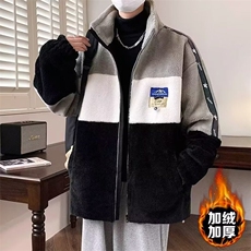 羊羔绒外套男士秋冬加绒保暖摇粒绒春秋棉袄子上衣服TT011P48-59，男装棉衣，星座1013-5