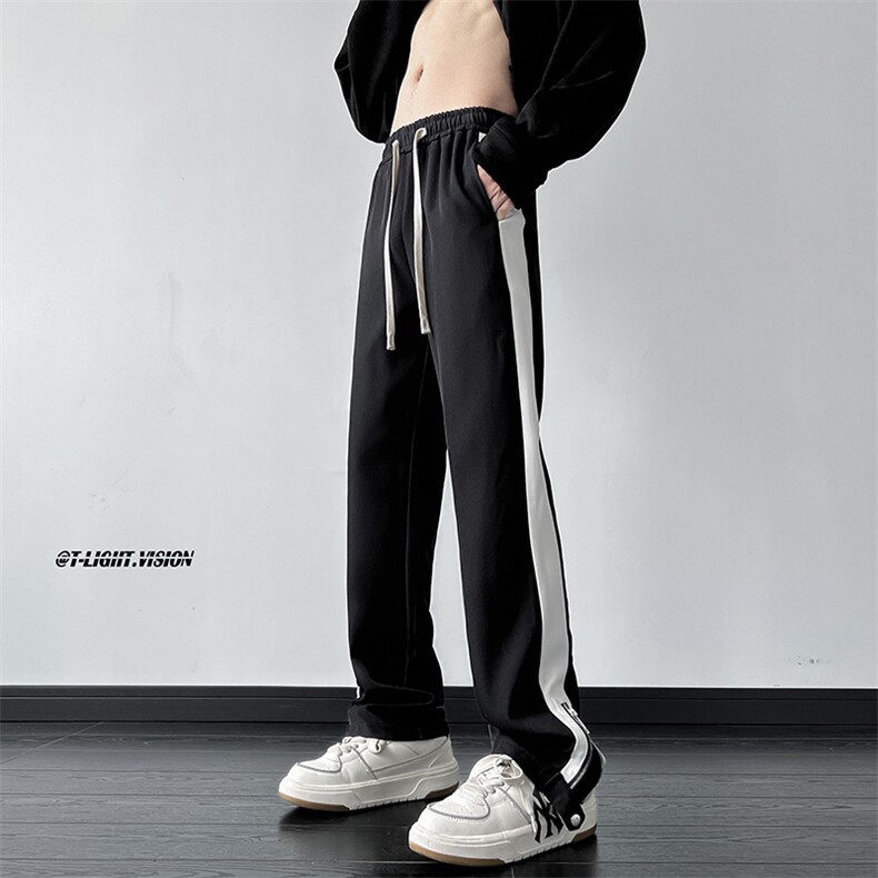 高品质垂感西裤高街小众美式西裤休闲裤男拉链拼色裤子K2306-P60，男装西裤，电商A062