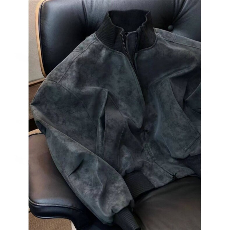 美式飞行员皮衣复古立领夹克做旧cleanfit上衣外套L960433-P70,男装夹克,星座1008