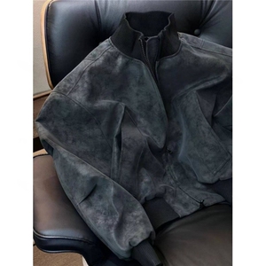 美式飞行员皮衣复古立领夹克做旧cleanfit上衣外套L960433-P70图片