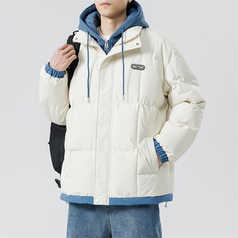 主推十万现货新款韩版假两件港风连帽宽松保暖棉衣外套MY9039-P80，男装棉衣，电商A128