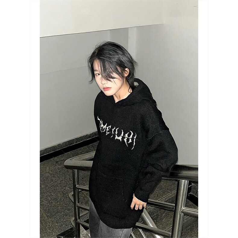 设计感美式高街连帽毛衣松慵懒风针织衫MY129特P56,男装针织衫/毛衣,星座908-1