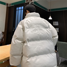 港风鳄鱼纹钢印字母图案设计大码休闲潮流棉衣男MY77727P128控168，男装棉衣，星座227-7