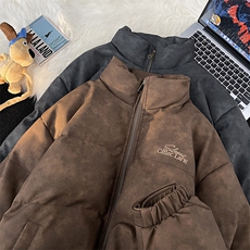 F73-P95冬季美式复古潮牌宽松加厚棉服男麂皮绒立领棉衣外套男，男装棉衣，星座512-6