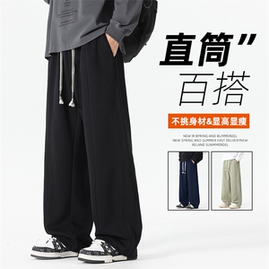 C079/P45 春新款休闲裤男宽松潮男百搭长裤子直筒裤工装男M-8XL图片